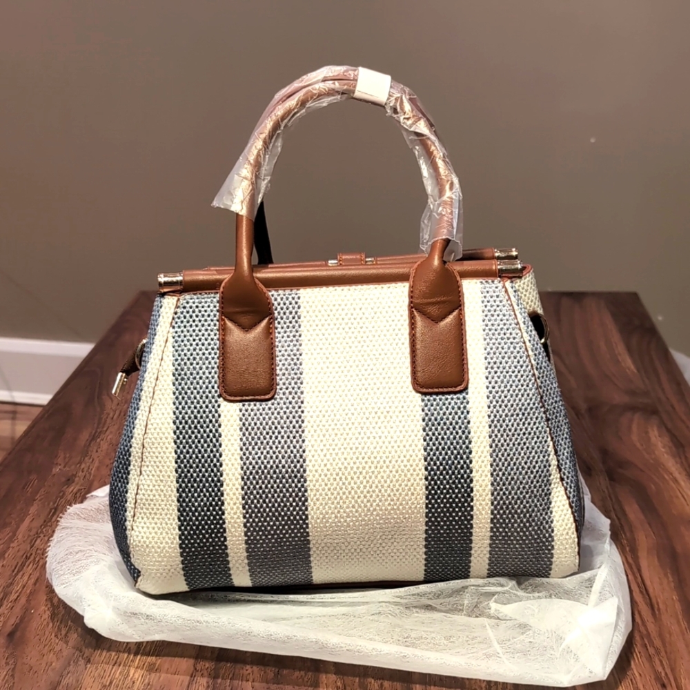 Nola-2 Single Striped Ladies Handbag - Blue - Picture 3 of 7